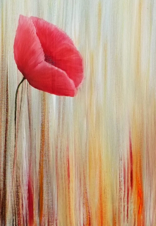 Red poppies | Smooth Emergence Original Oil Painging | Emmeline Craig