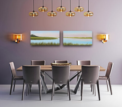 Sunday morning duo of Giclees in dining room