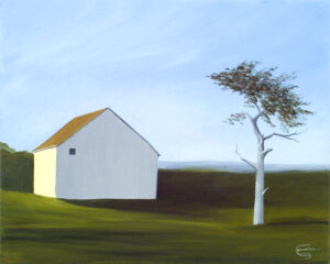 Barn with tree giclee print by Emmeline Craig