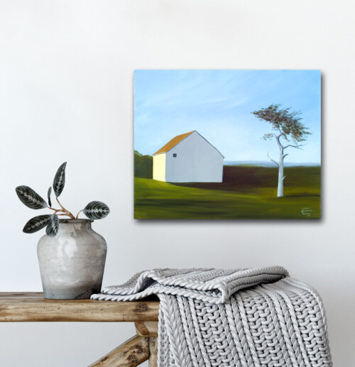 barn with tree giclee print by Emmeline Craig