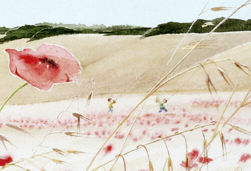 Poppy field giclee print detail Emmeline Craig