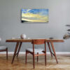 Yellow blue sky on the lagoon giclee print by Emmeline Craig
