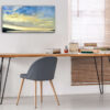 Yellow blue sky on the lagoon giclee print by Emmeline Craig