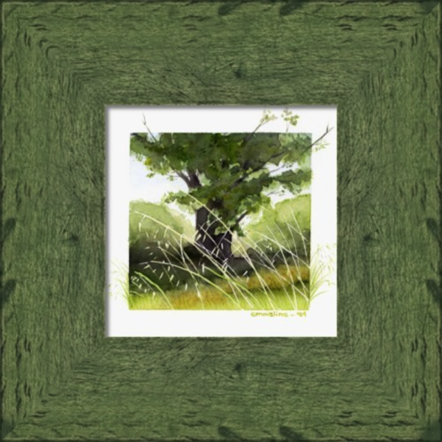 ummer green giclee on paper in green frame