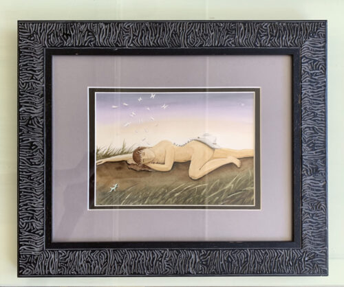 a picture of the "Musician's Wife" painting, framed