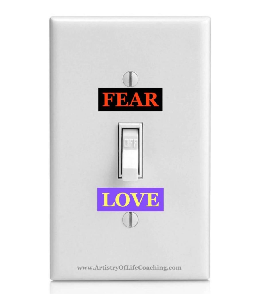 light switch saying love on the top and fear on the bottom