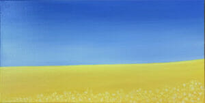 freedom oil painting yellow and blue